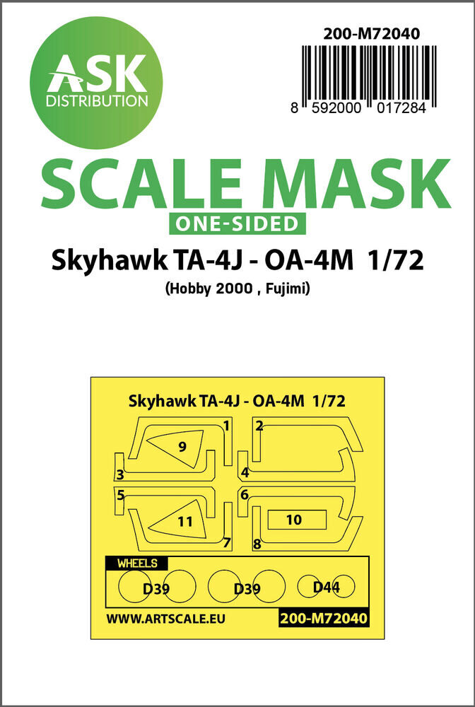 ASK 200-M72040 Skyhawk TA-4J - OA-4M one-sided painting mask for Hobby2000 / Fujimi