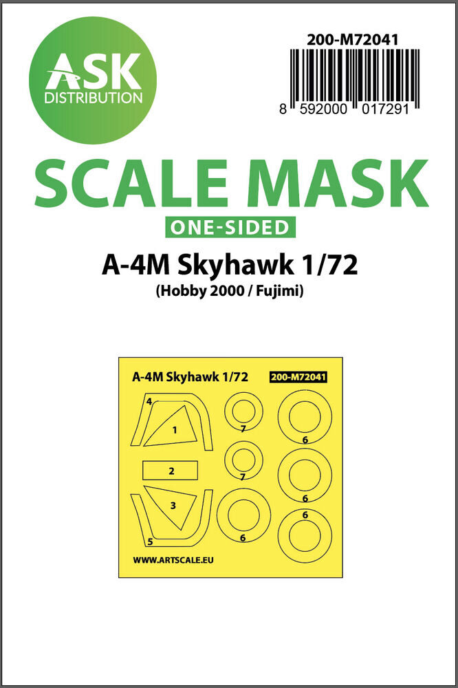 ASK 200-M72041 A-4M Skyhawk one-sided painting mask for Hobby2000 / Fujimi