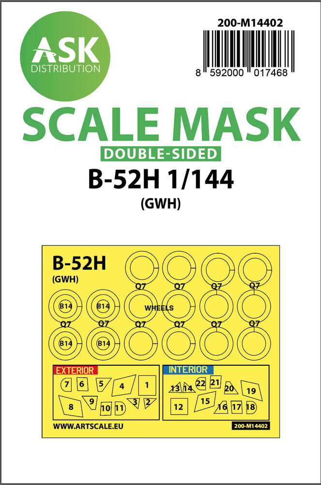 ASK 200-M14402 B-52H double-sided painting mask for Great Wall Hobby