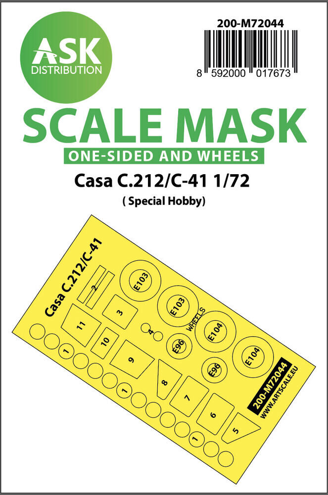 ASK 200-M72044 Casa C.212/C-41 one-sided painting mask for Special Hobby