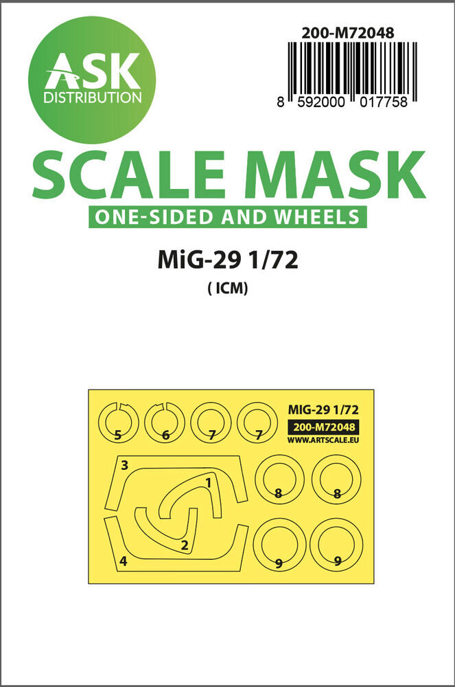 ASK 200-M72048 MiG-29 one-sided painting express mask for ICM