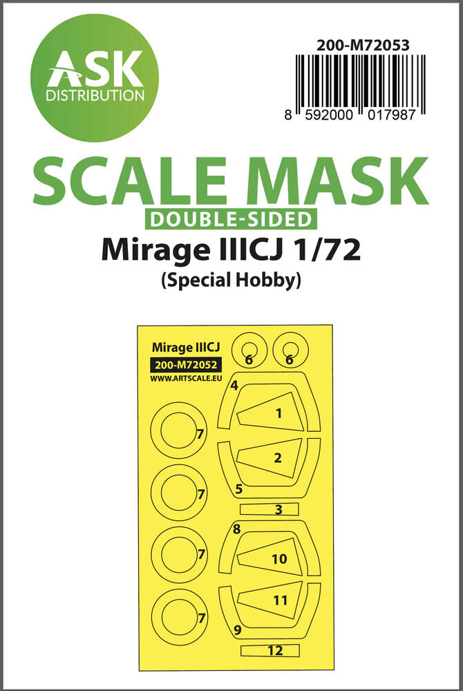 ASK 200-M72053 Mirage IIICJ double-sided painting express mask for Special Hobby