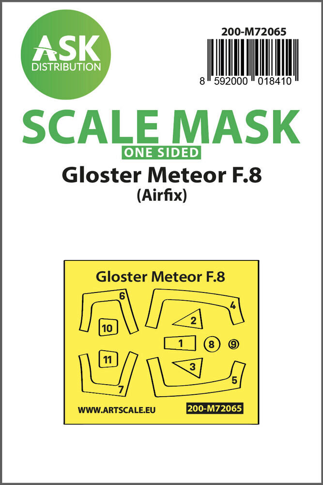 ASK 200-M72065 Gloster Meteor F.8 one-sided express mask for Airfix