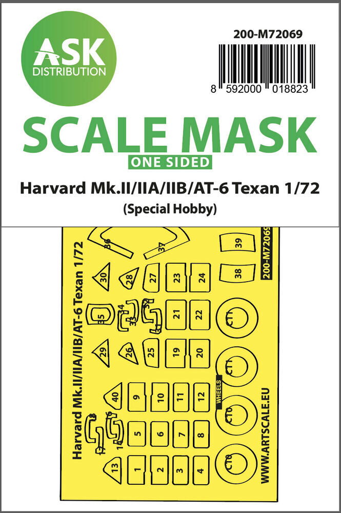 ASK 200-M72069 Harvard Mk.II/IIA/IIB/AT-6 Texan one-sided express fit mask for Special Hobby
