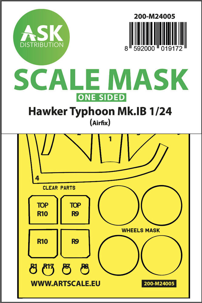 ASK 200-M24005 Hawker Typhoon Mk.IB one-sided express masks for Airfix