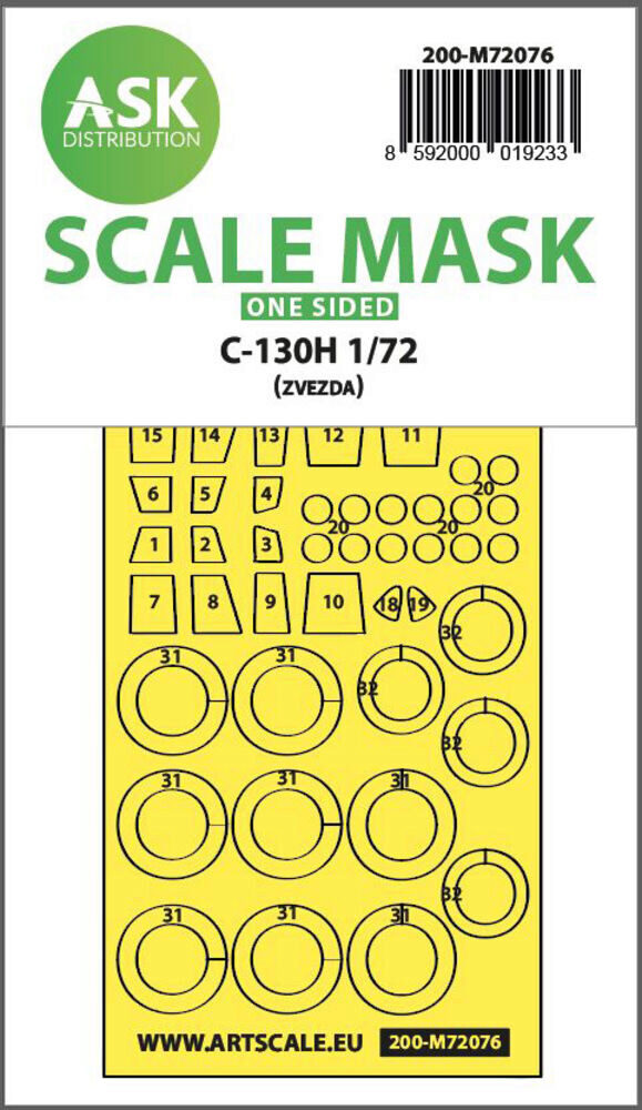 ASK 200-M72076 C-130H one-sided express fit mask for Zvezda