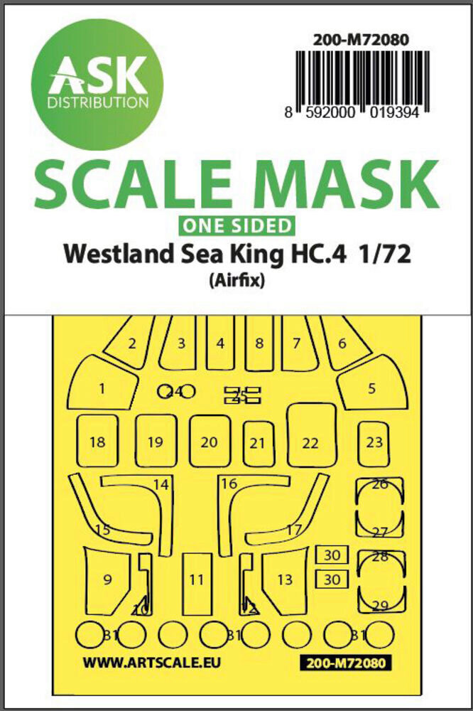 ASK 200-M72080 Westland Sea King HC.4  one-sided express fit mask for Airfix