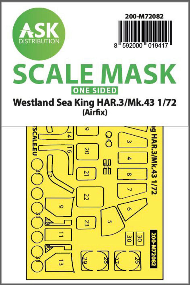 ASK 200-M72082 Westland Sea King HAR.3 / Mk.43  one-sided express fit mask for Airfix
