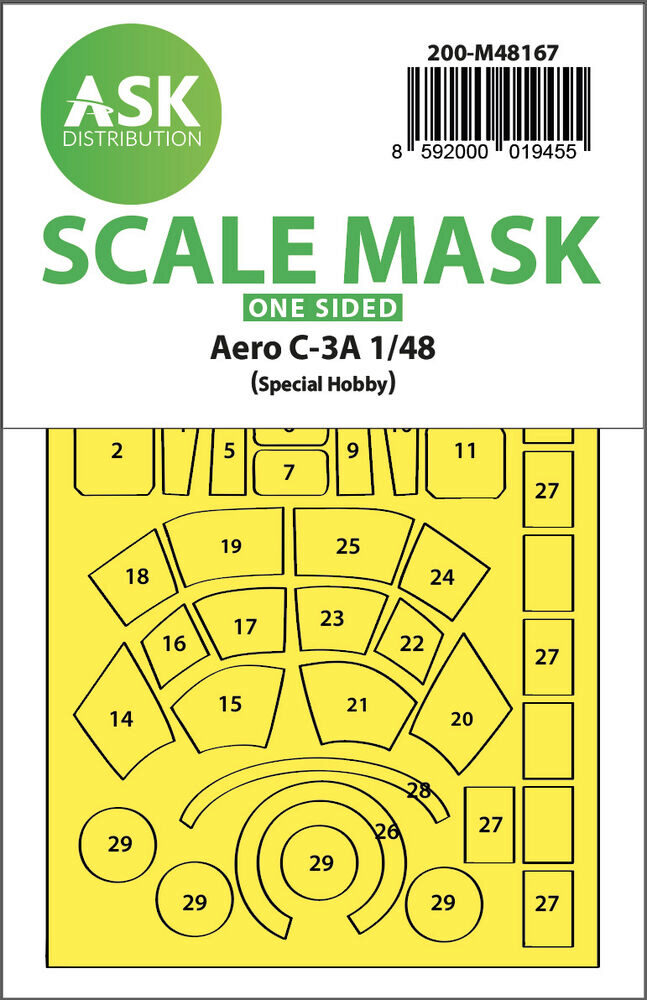 ASK 200-M48167 Aero C-3A one-sided express fit  mask for Special Hobby