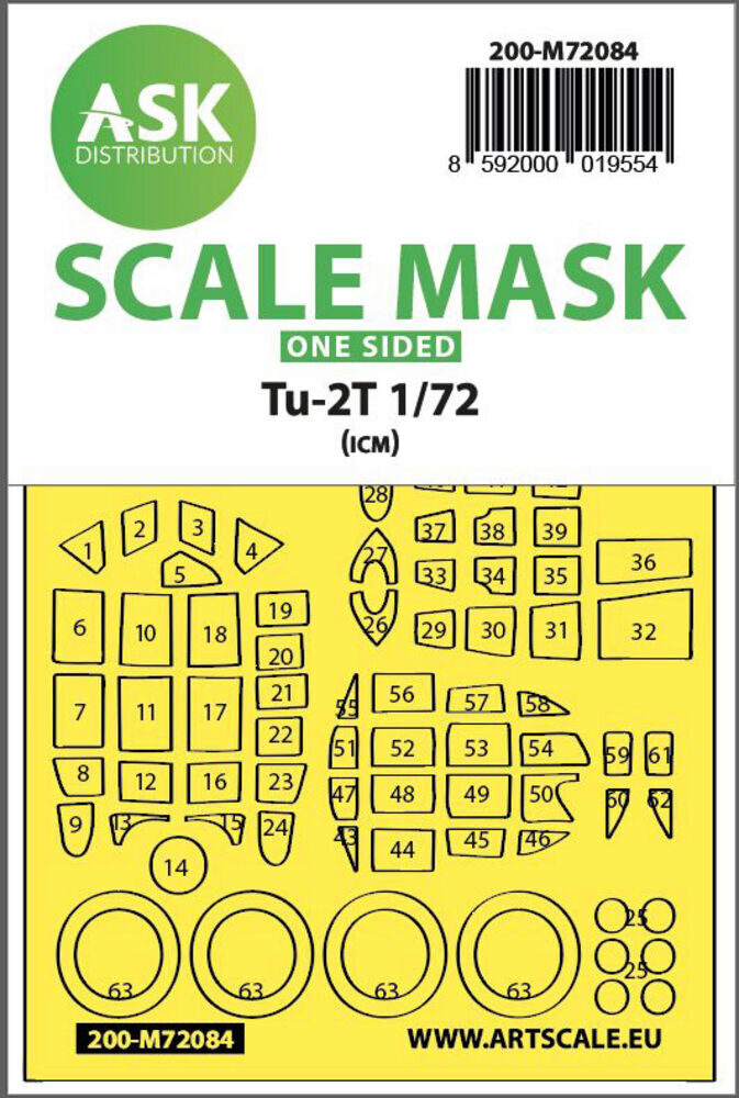 ASK 200-M72084 Tu-2T  one-sided express fit mask for ICM