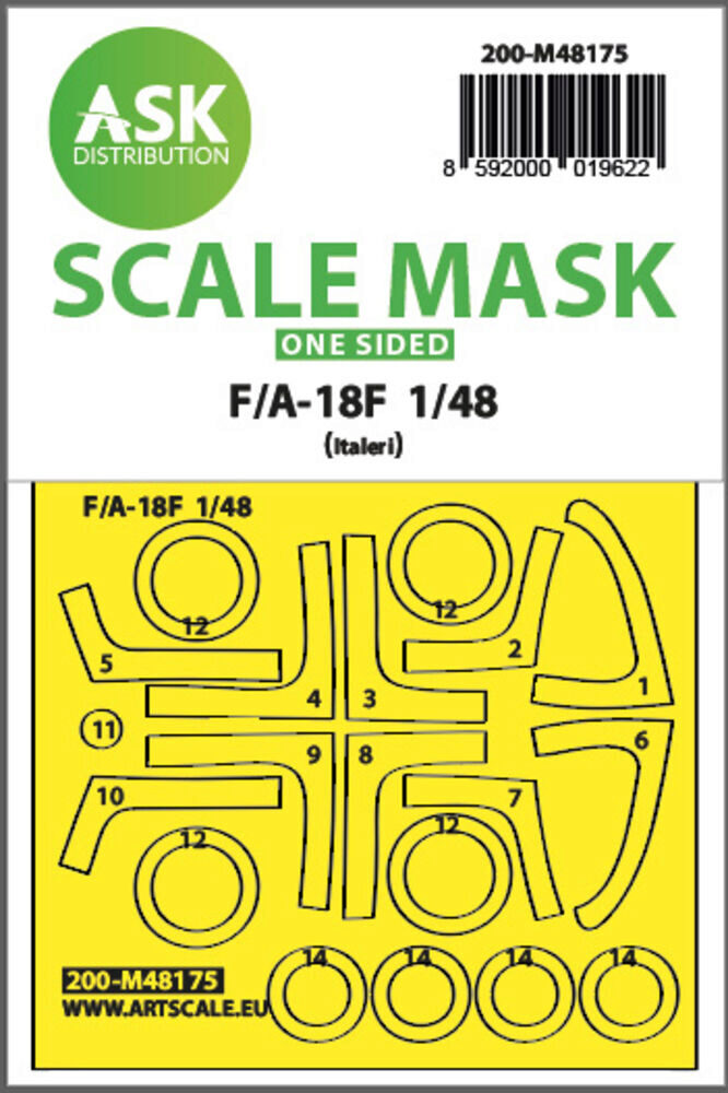 ASK 200-M48175 F/A-18F one-sided express fit mask for Italeri