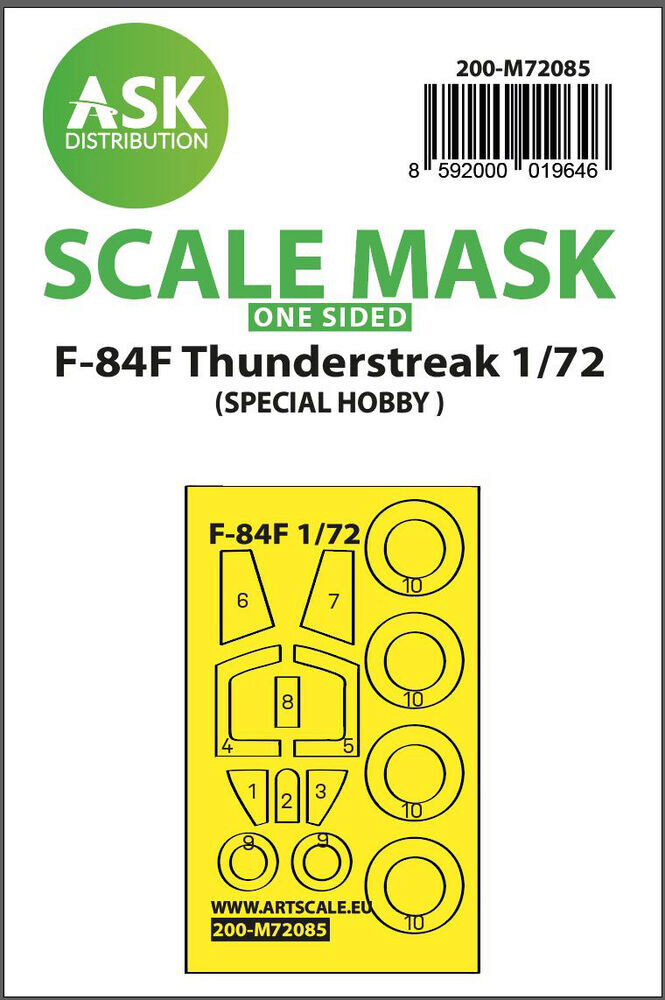 ASK 200-M72085 F-84F Thunderstreak  one-sided express fit mask for Special Hobby