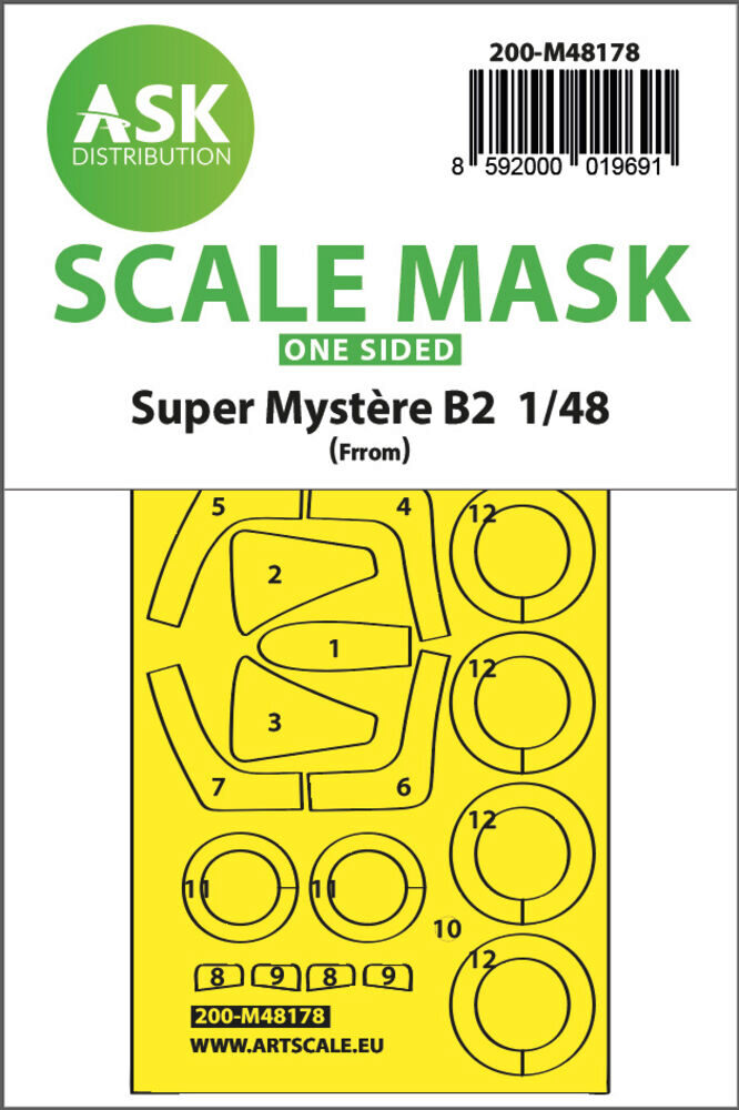 ASK 200-M48178 Super Mystére B2 one-sided express fit mask for Special Hobby