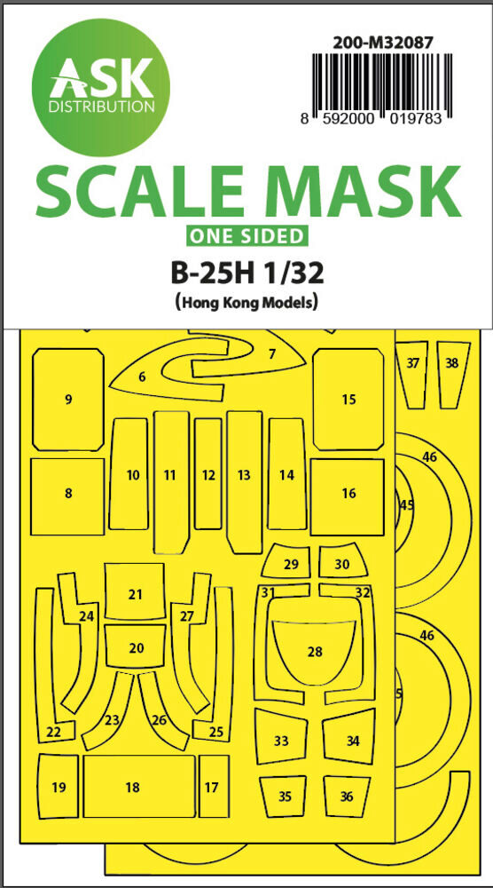 ASK 200-M32087 B-25H Mitchell one-sided mask for HK Models