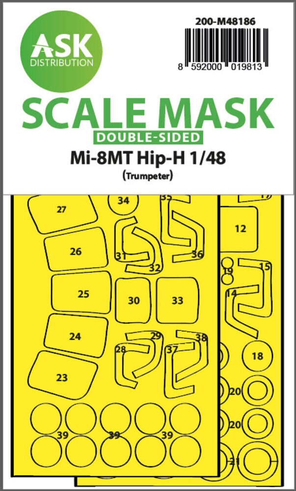 ASK 200-M48186 Mil Mi-8MT double-sided express fit mask for Trumpeter
