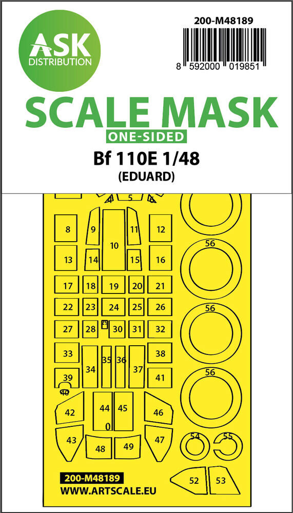 ASK 200-M48189 Messerschmitt Bf 110E one-sided express fit mask for Eduard