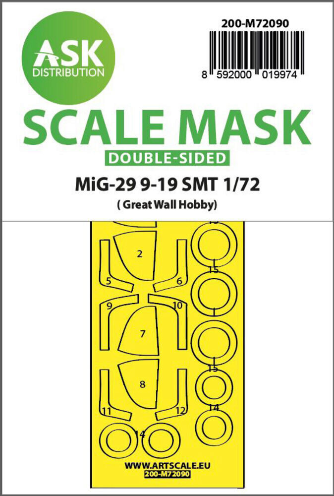 ASK 200-M72090 MiG-29 9-19 SMT double-sided express fit mask for Great Wall Hobby