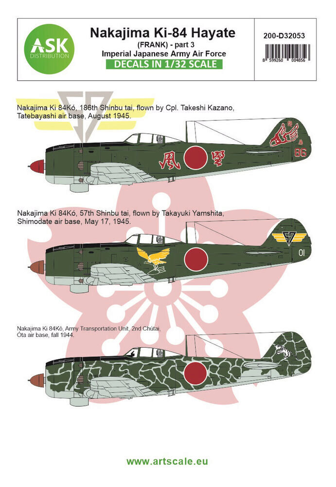ASK 200-D32053 Nakajima Ki-84 Hayate (Frank) part 3 - Imperial Japanese Army Air Force