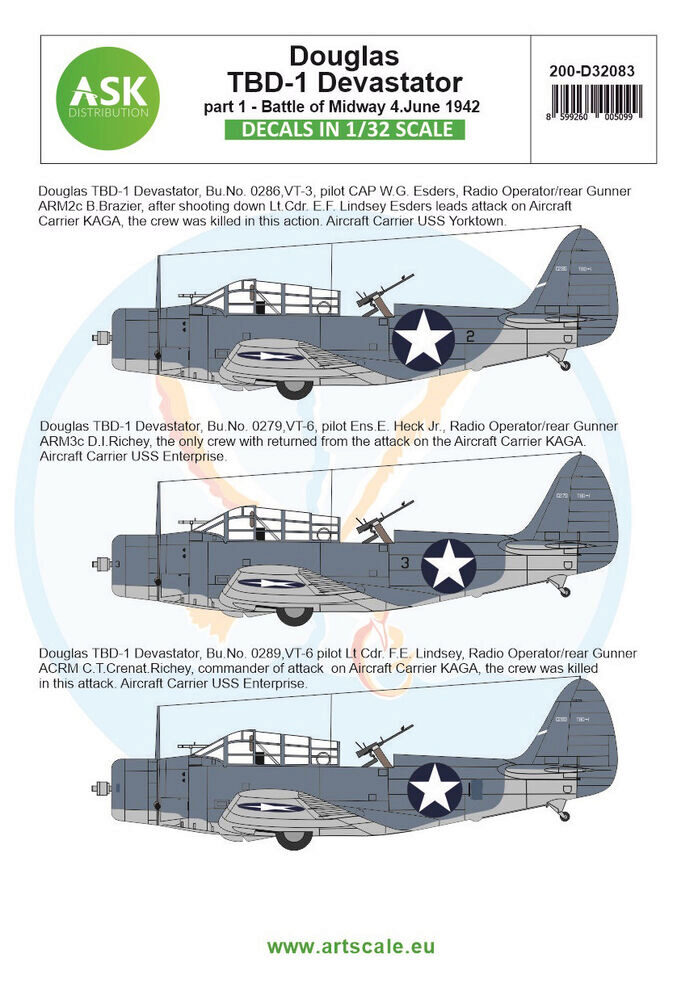 ASK 200-D32083 Douglas TBD-1 Devastator part 1 - Battle of Midway 4. June 1942