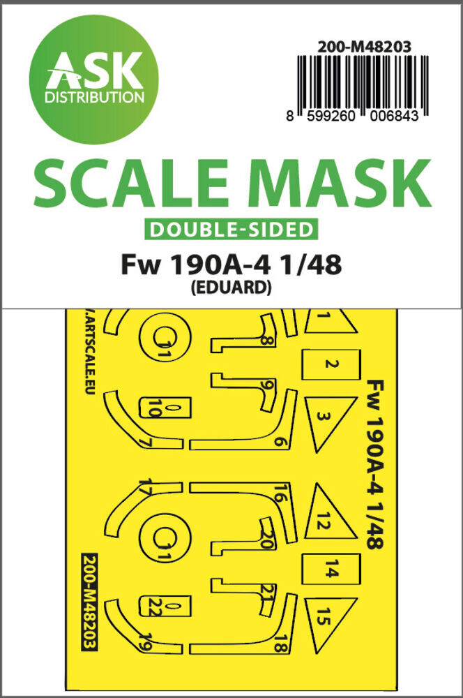 ASK 200-M48203 Fw 190A-4 double-sided express fit mask for Eduard
