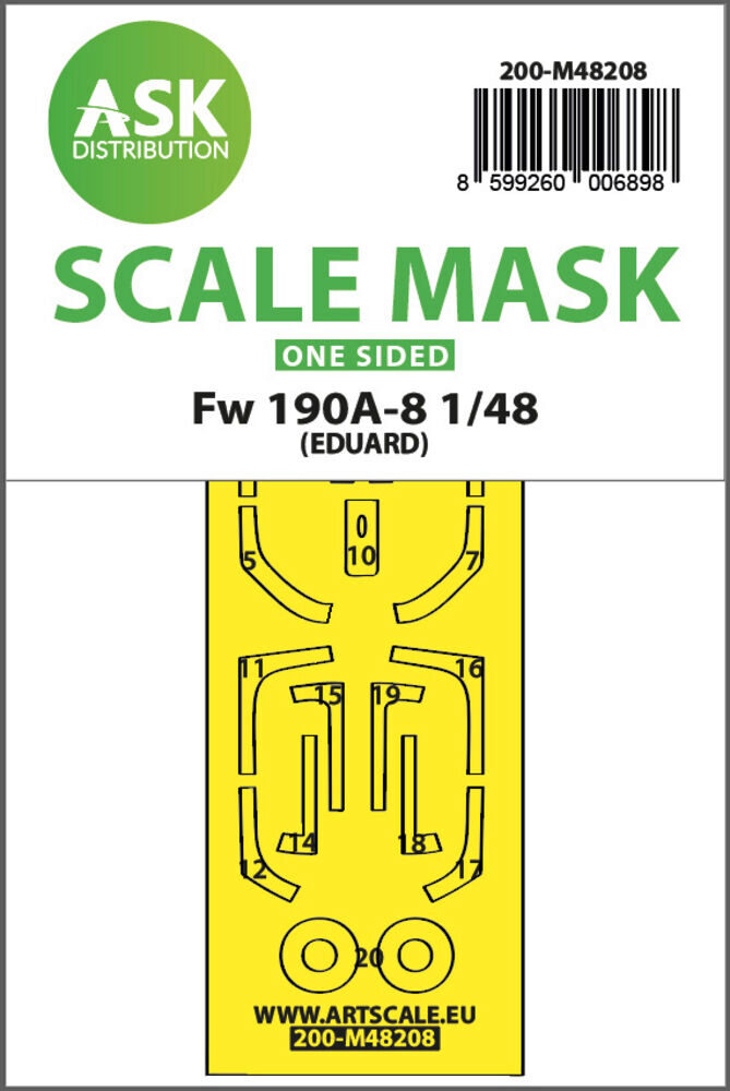 ASK 200-M48208 Fw 190A-8 one-sided express fit mask for Eduard