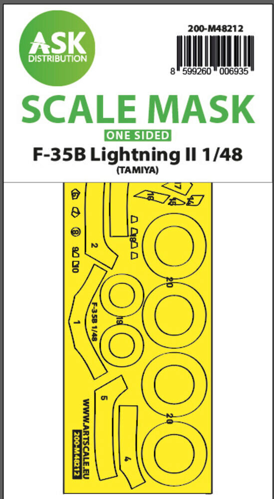ASK 200-M48212 F-35B Lightning II one-sided express fit mask for Tamiya