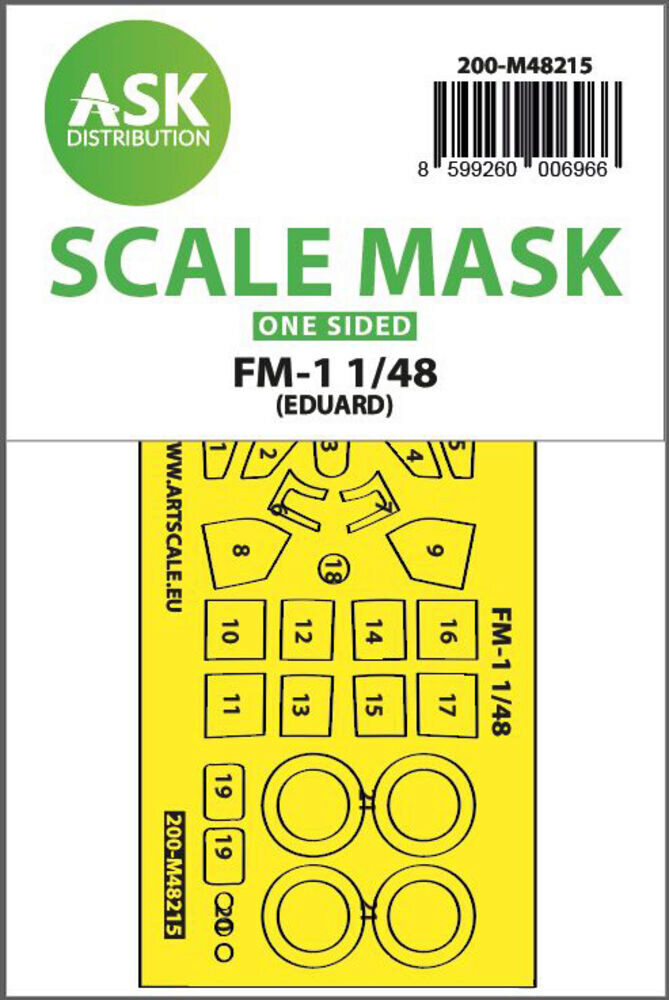 ASK 200-M48215 FM-1 one-sided express fit mask for Eduard