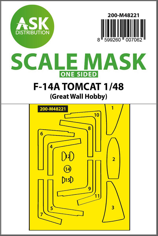 ASK 200-M48221 F-14A Tomcat one-sided express fit mask for Great Wall Hobby