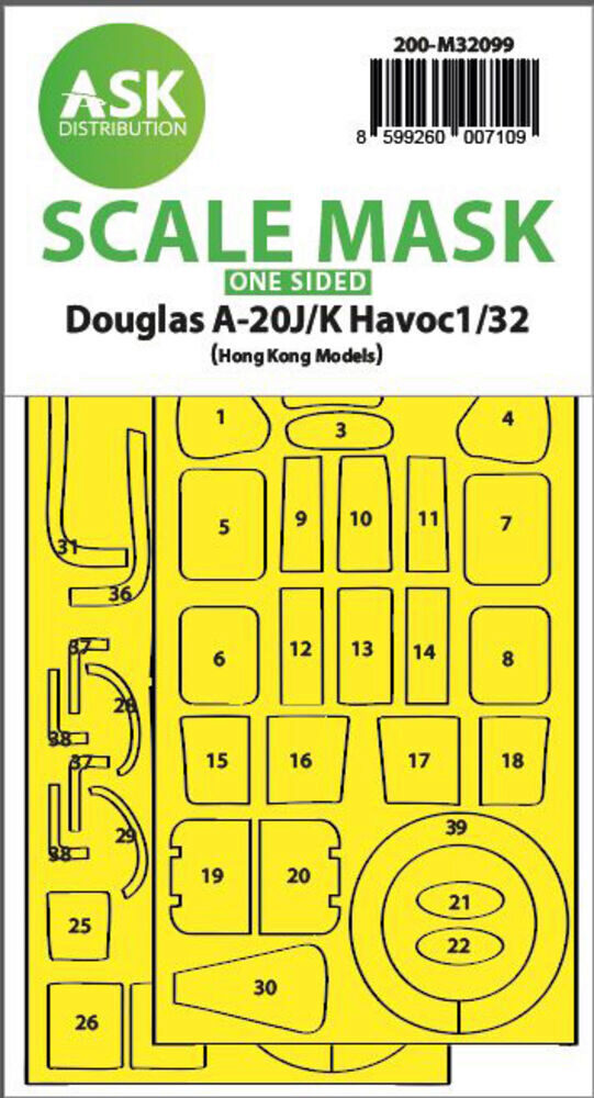 ASK 200-M32099 A-20J/K Havoc - one-sided express mask for HK Models