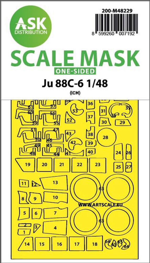 ASK 200-M48229 Ju 88C-6 one-sided express fit mask for ICM