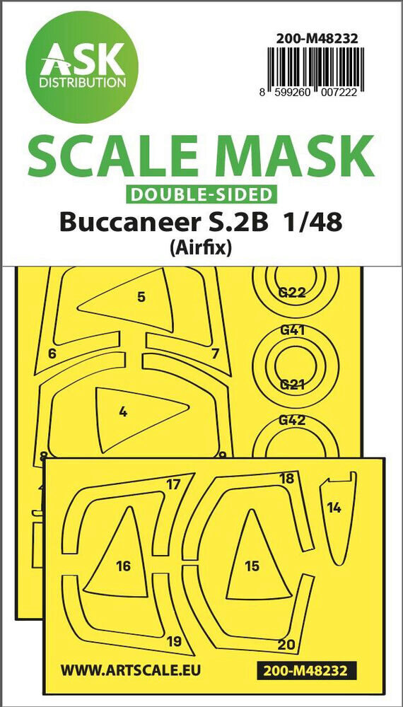 ASK 200-M48232 Buccaneer S.2B double-sided express fit mask for Airfix