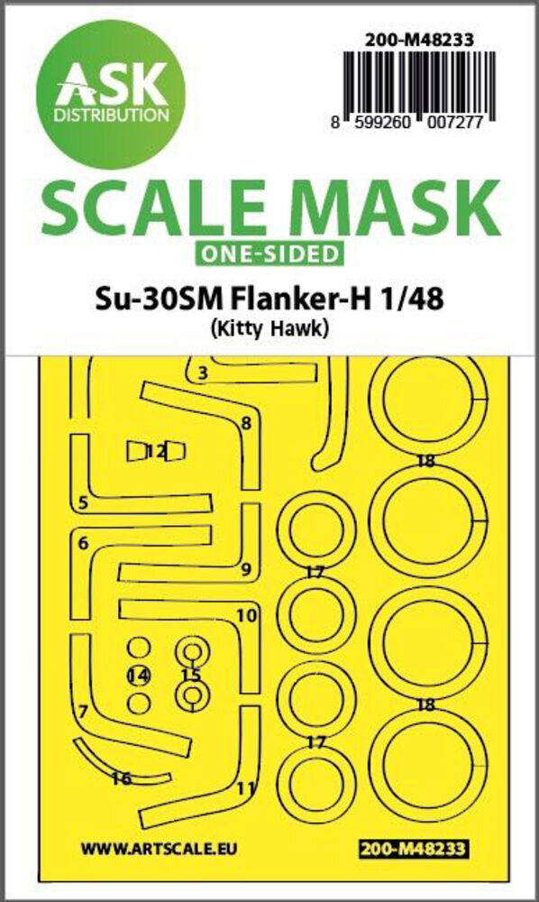 ASK 200-M48233 Su-30SM Flanker-H one-sided express fit mask for Kitty Hawk
