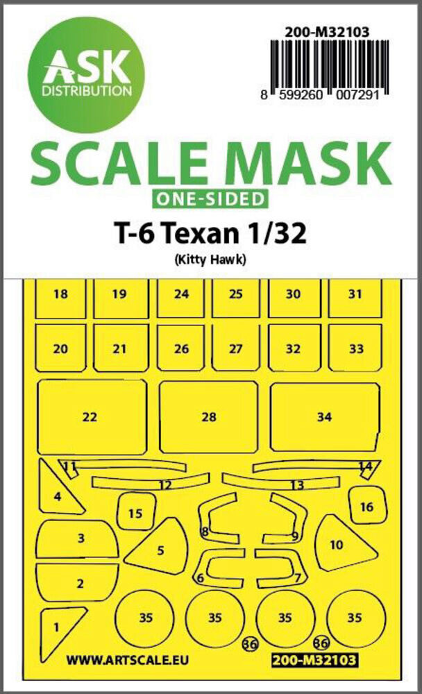 ASK 200-M32103 T-6 Texan one-sided express fit mask for Kitty Hawk
