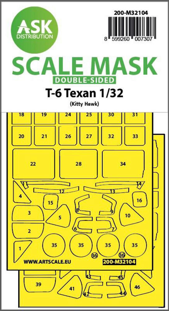 ASK 200-M32104 T-6 Texan double-sided express fit mask for Kitty Hawk