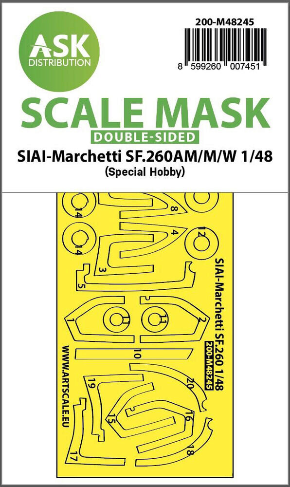 ASK 200-M48245 SIAI-Marchetti SF.260AM/M/W double-sided express fit mask for Special Hobby