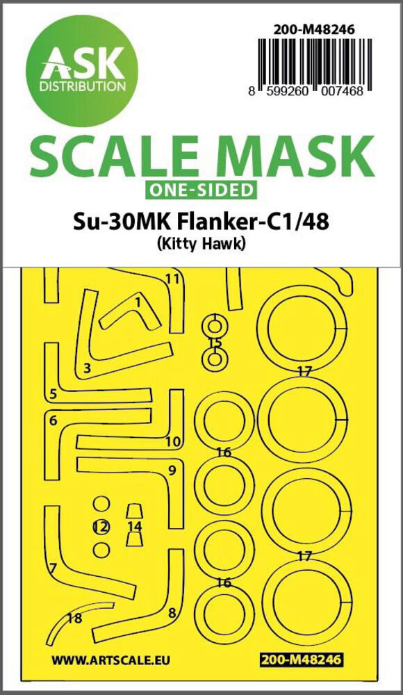 ASK 200-M48246 Su-30MK Flanker-C one-sided express fit mask for Kitty Hawk