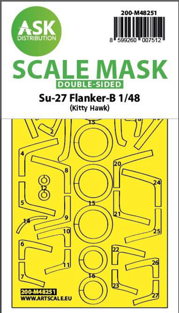 ASK 200-M48251 Su-27 Flanker-B double-sided express fit mask for Kitty Hawk