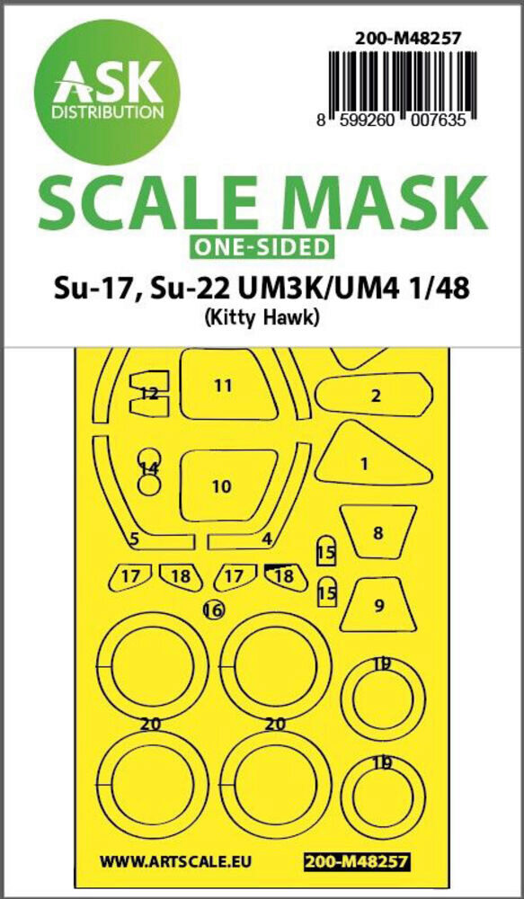 ASK 200-M48257 Su-17, Su-22 UM3K/UM4 one-sided express fit mask for Kitty Hawk