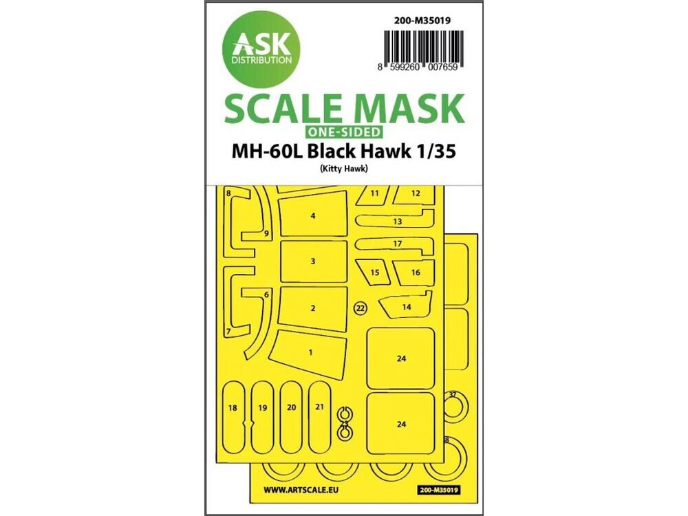 ASK 200-M35019 MH-60L Black Hawk one-sided express fit painting mask for Kitty Hawk