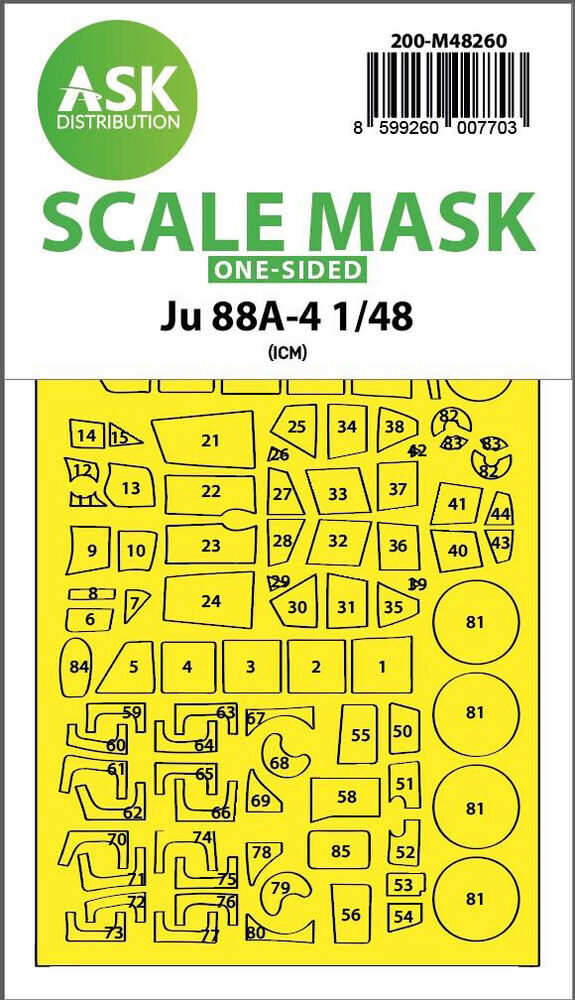 ASK 200-M48260 Ju 88A-4  one-sided express fit mask for ICM