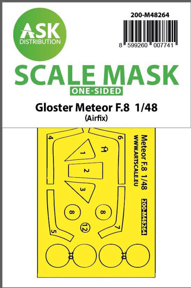 ASK 200-M48264 Gloster Meteor F.8 one-sided express fit mask for Airfix