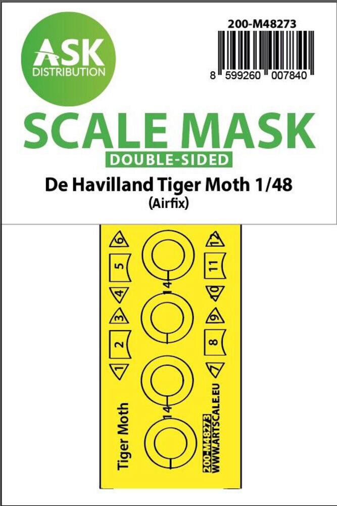 ASK 200-M48273 De Havilland Tiger Moth double-sided express fit mask for Airfix