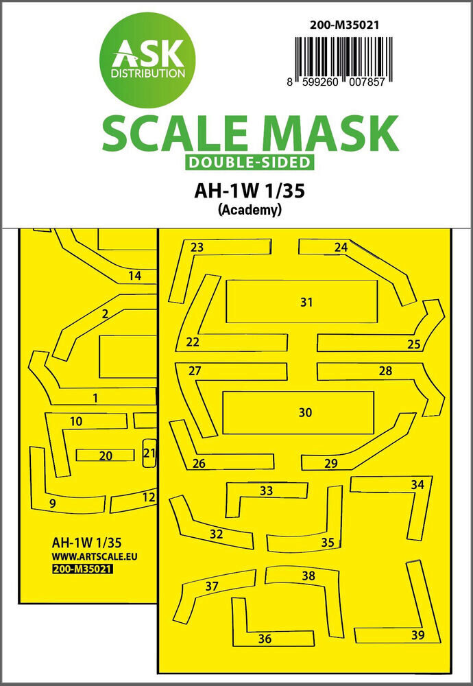 ASK 200-M35021 AH-1W double-sided express fit painting mask for Academy