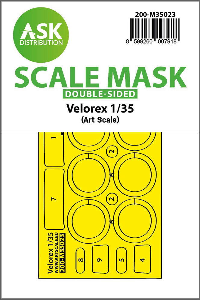 ASK 200-M35023 Velorex double-sided express fit mask for Art Scale