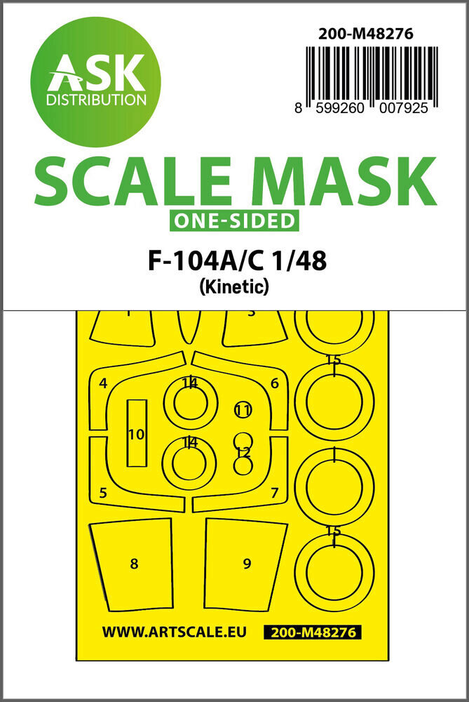 ASK 200-M48276 F-104A/C one-sided express fit mask for Kinetic