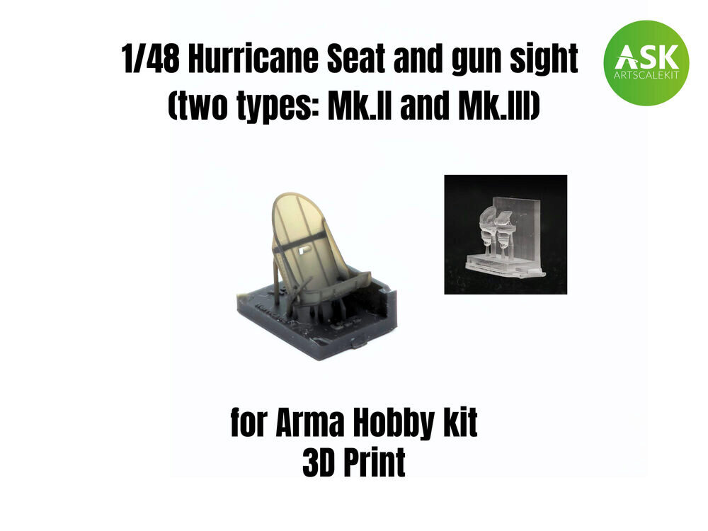 ASK 200-A48005 Hurricane Seat and gun sight (two types: Mk.II and Mk.III)