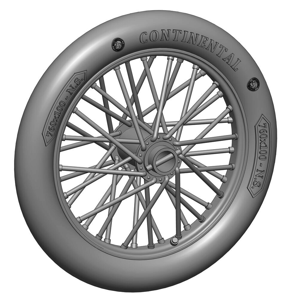 ASK 200-A48018 German 760x100 spoked wheels - 1 pair