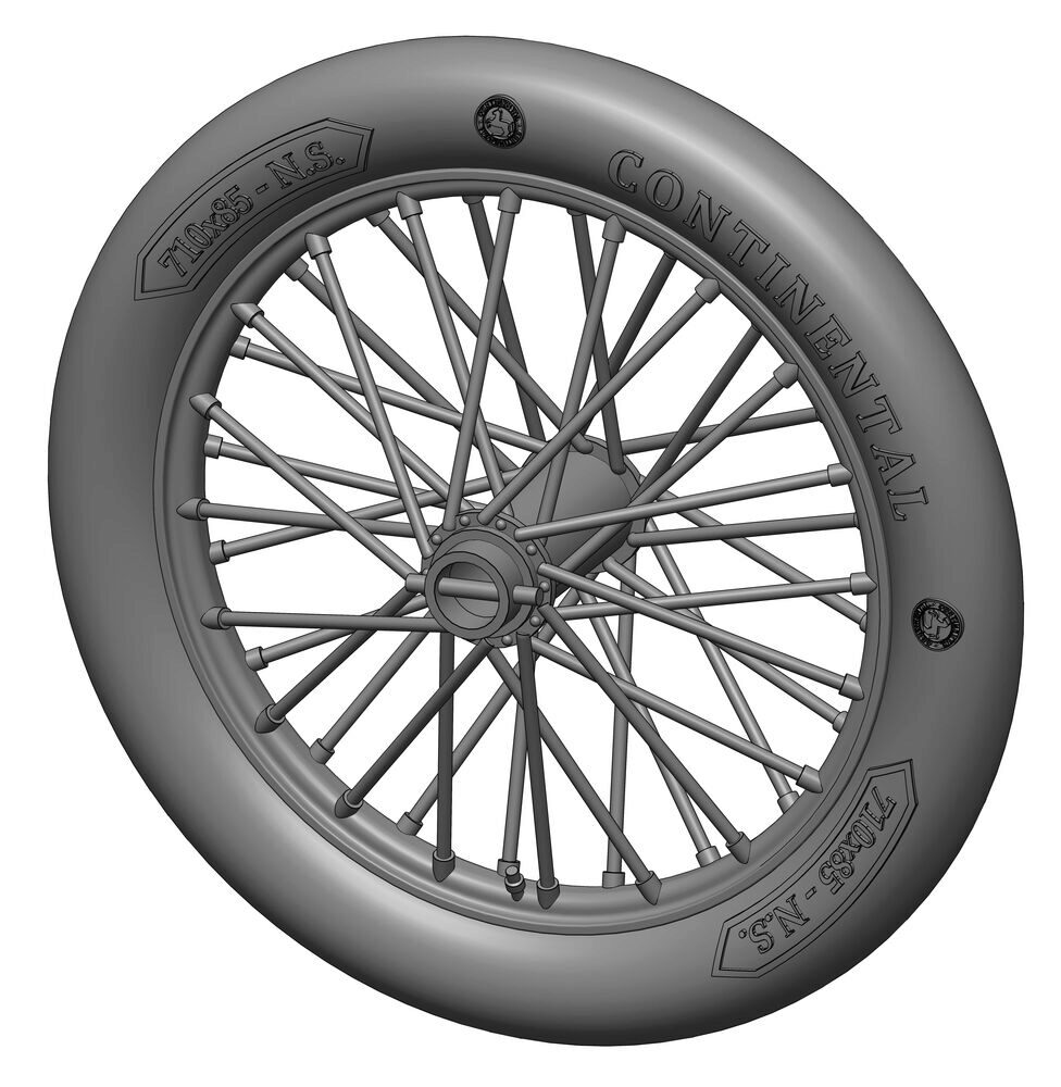ASK 200-A48017 German 710x85 spoked wheels - 1 pair