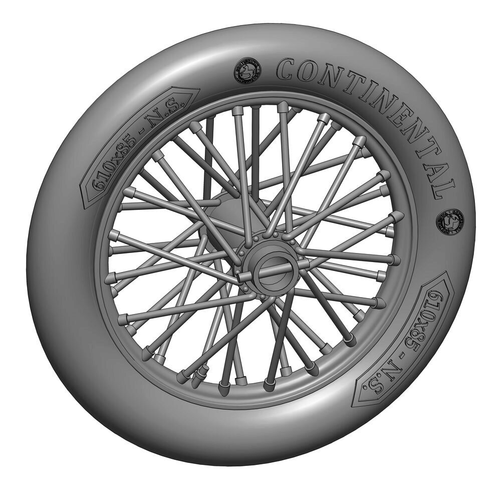 ASK 200-A48016 German 610x85 spoked wheels - 1 pair