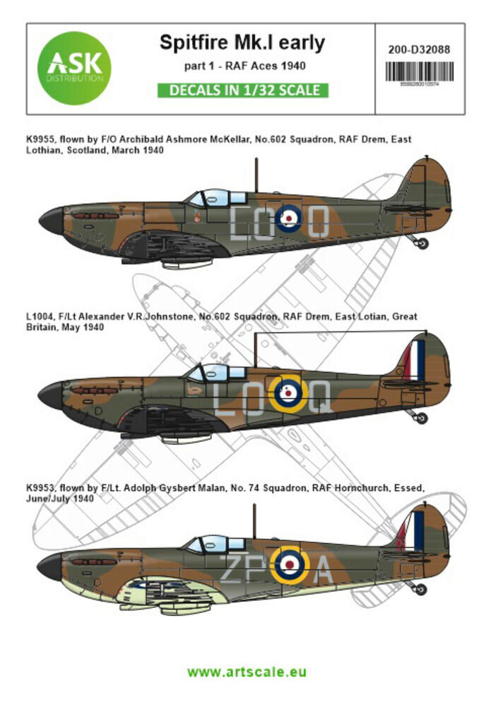 ASK 200-D32088 Spitfire Mk.Ia part 1 - The Few, 1940 RAF Aces
